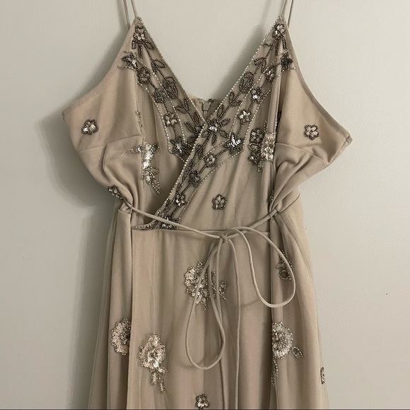 Altar’d State Grace Beaded Grey Mini Dress - Picture 5 of 11
